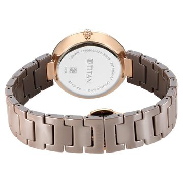 Titan Purple Ceramics Brown Dial Analog Ceramic Strap watch for Women