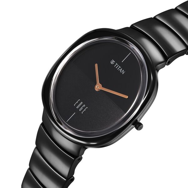 Titan Edge Squircle Quartz in Rich Black with Glossy Ceramic Unisex Watch - image number 1