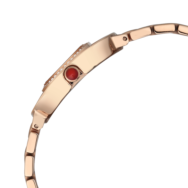 Titan Raga Paris, with Love Quartz Analog Red Mirror Polished Dial Rose Gold Stainless Steel Strap Watch For Women - image number 6