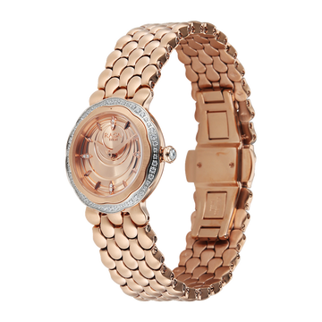 Titan Raga Paris, with Love Quartz Analog Rose Gold Dial Red Stainless Steel Strap Watch For Women