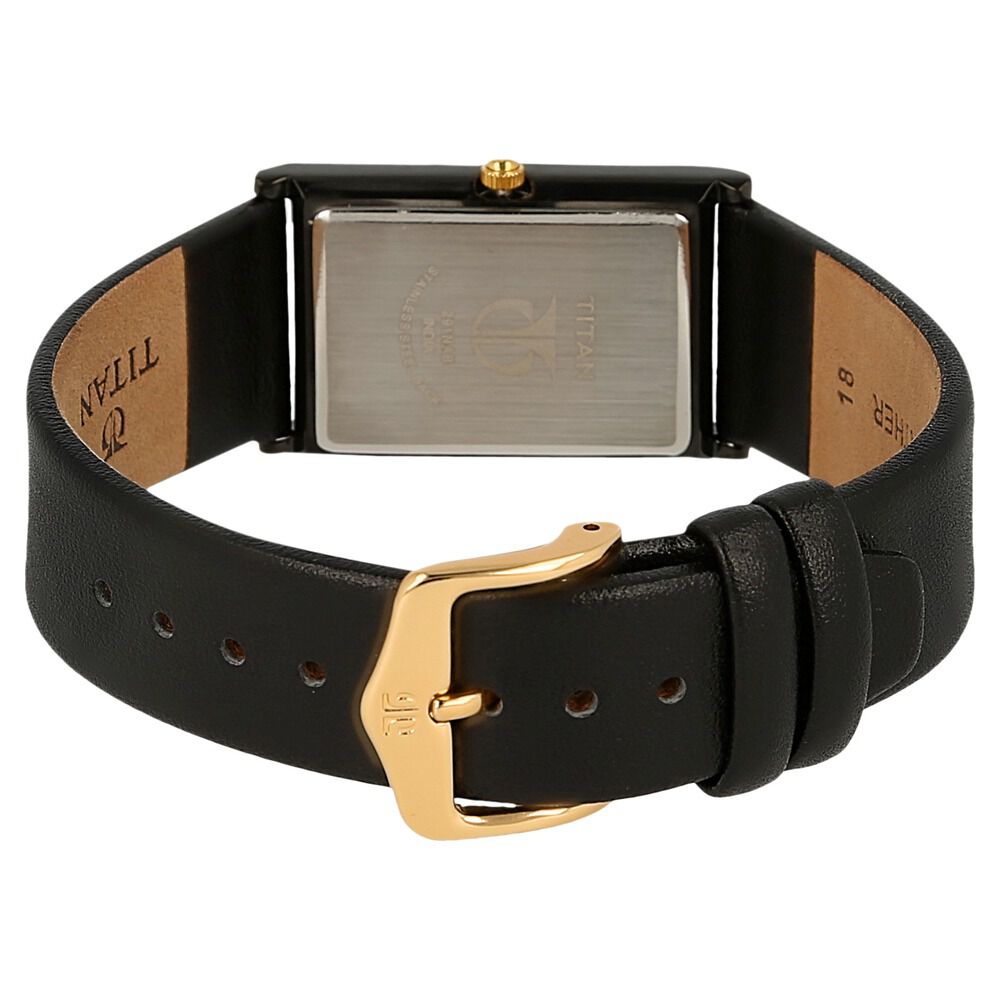 Titan Quartz Analog Black Dial Leather Strap Watch for Men
