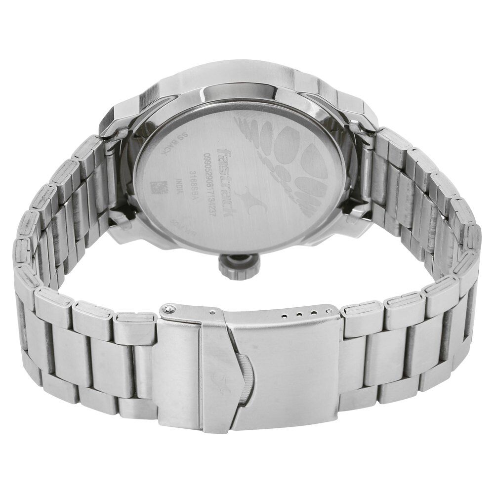 Buy Online Fastrack Loopholes Quartz Analog Black Dial Stainless
