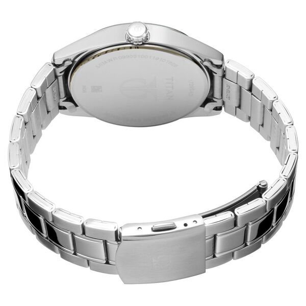 Titan Men's Timeless Charm: Men's Analog Watch with white Dial and Metal Strap - image number 3