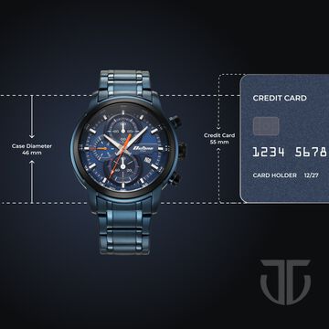Titan Octane Primal Quartz Chronograph Blue Dial Blue Stainless Steel Strap Watch For Men