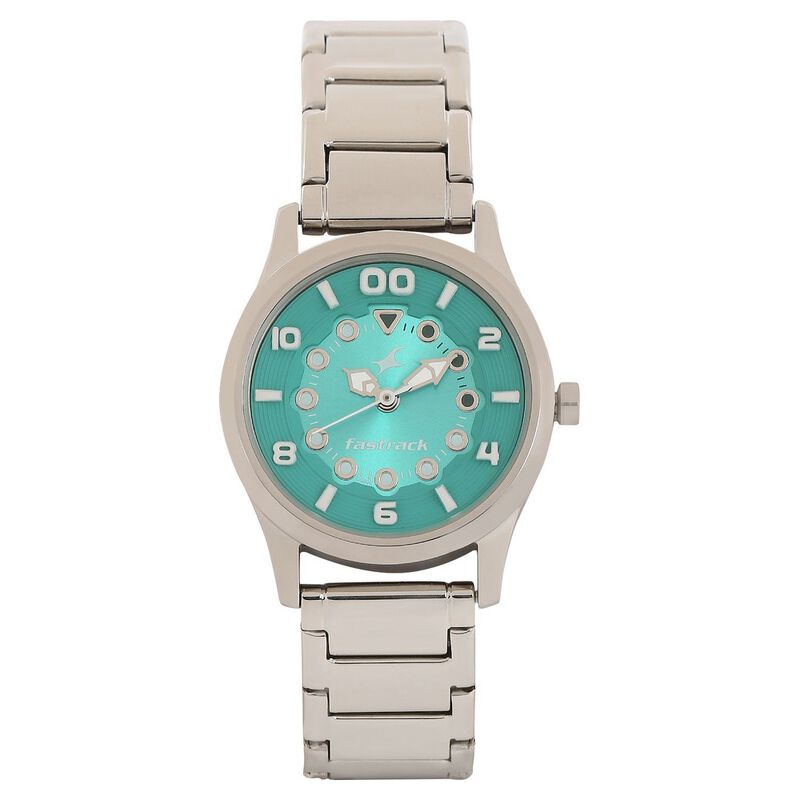 Fastrack Quartz Analog Green Dial Stainless Steel Strap Watch for Girls - image number 0