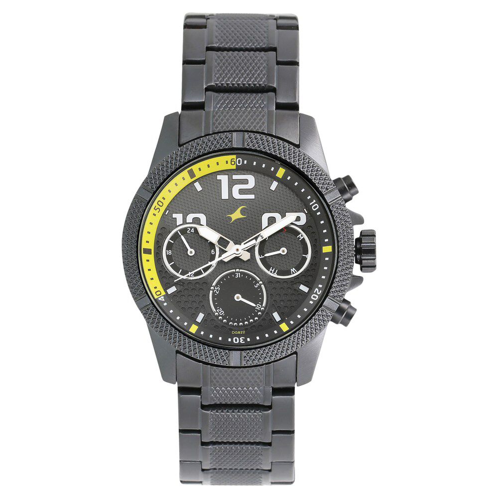 Buy Online Fastrack Loopholes Quartz Multifunction Black Dial