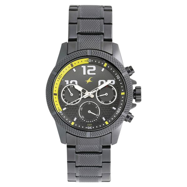 Fastrack Loopholes Quartz Multifunction Black Dial Stainless Steel Strap Watch for Guys - image number 0