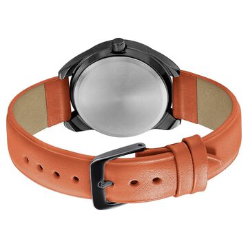 Sonata Women of Steel Black Dial Leather Strap Watch for Women