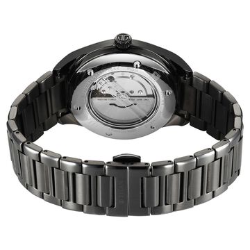 Titan Stellar Starlight Analog with Concealed Automatic and Violet Dial Dark Gun Stainless Steel Strap Watch for Men