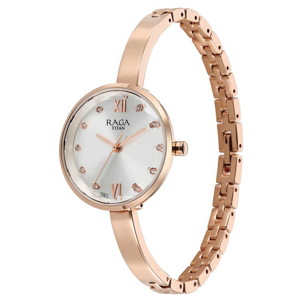Buy Online Titan Raga Showstopper Quartz Analog Silver Dial Metal Strap Watch for Women 95271wm02 p Titan