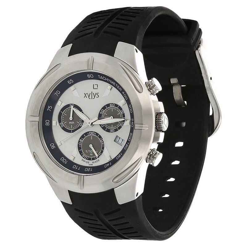 Buy Online Xylys Quartz Chronograph Silver Dial Plastic Strap Watch for