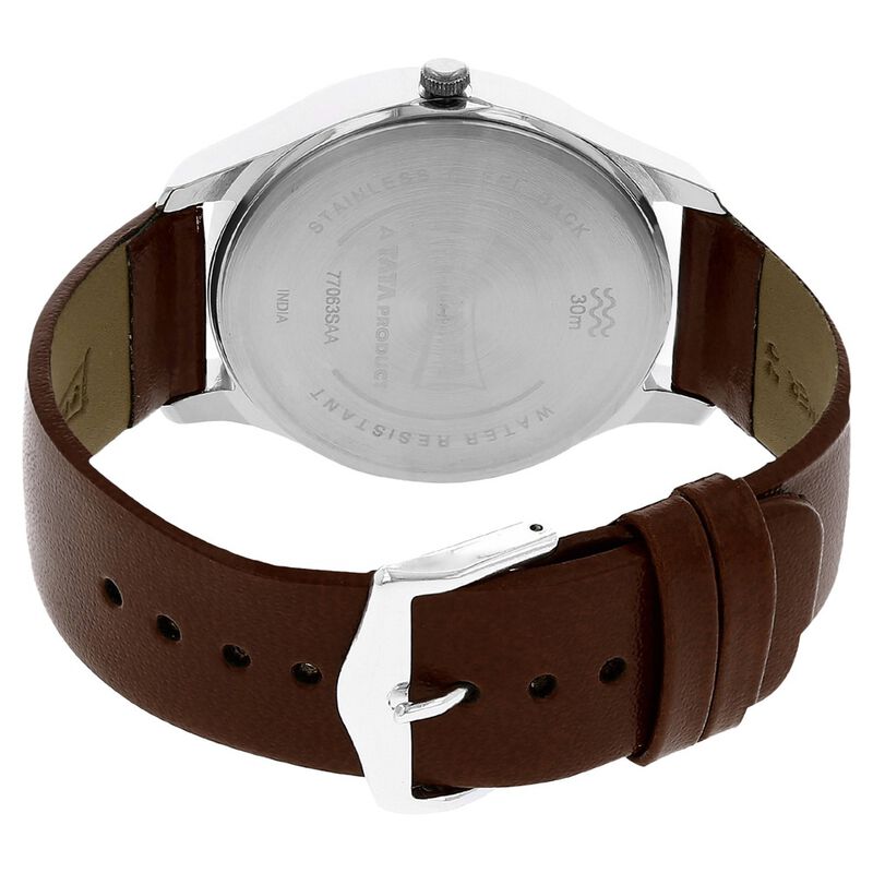 Sonata Quartz Analog Blue Dial Leather Strap Watch for Men - image number 3