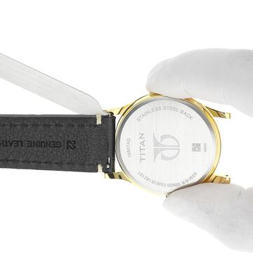22 mm Black Genuine Leather Straps for Men