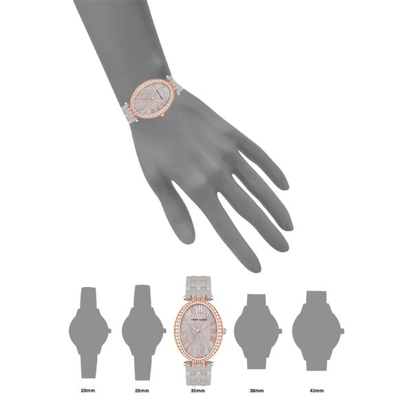 Anne Klein Quartz Analog Brown Dial Multicoloured Ceramic Strap Watch For Women - image number 3