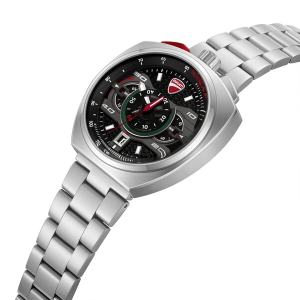 Ducati Quartz Chronograph Black Dial Silver Stainless Steel Strap Watch For Men - image number 1
