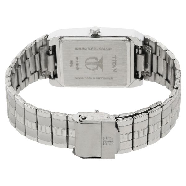 Titan Quartz Analog with Date White Dial Stainless Steel Strap Watch for Men - image number 3