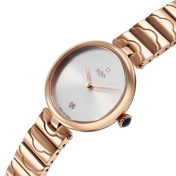 Xylys Swiss Analog Rose Gold Stainless Steel Strap Silver Dial Watch For Women