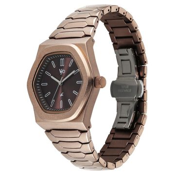 Vyb Limitless By Fastrack Quartz Analog Brown Dial Brown Metal Strap Watch For Guys