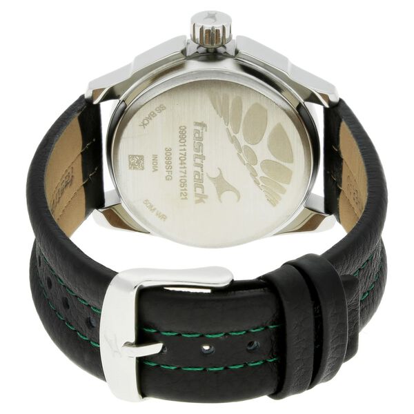 Fastrack Quartz Analog Green Dial Leather Strap Watch for Guys - image number 3