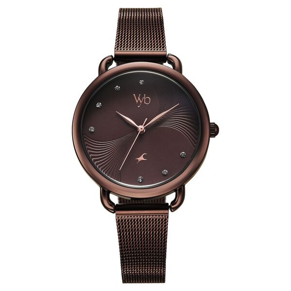 Vyb Classiqu� By Fastrack Quartz Analog Brown Dial Brown Stainless Steel Strap Watch For Girls - image number 1