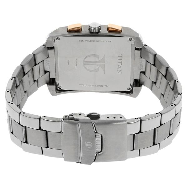 Titan Quartz Chronograph Black Dial Stainless Steel Strap Watch for Men - image number 3