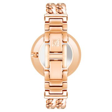 Anne Klein Quartz Analog White Dial Rose Gold Metal Strap Watch For Women
