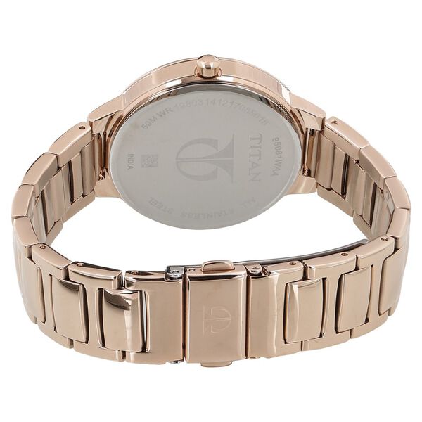 Titan Quartz Analog Grey Dial Stainless Steel Strap Watch for Women - image number 3