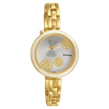 Sonata Wedding Silver Dial Women Watch With Metal Strap