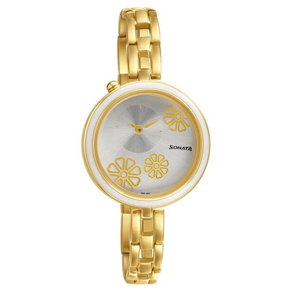 Sonata Wedding Silver Dial Women Watch With Metal Strap - image number 0
