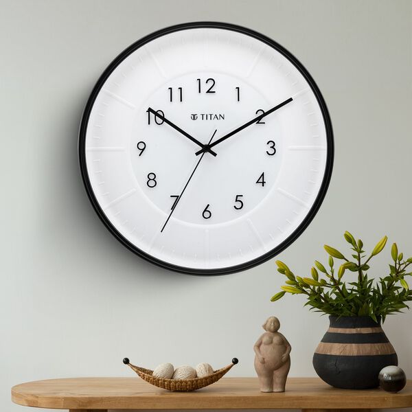 Titan Contemporary Wall Clock with Raised Numbers - 30.8 cm x 30.8 cm (Medium) - image number 0