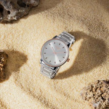 Sonata Poze Quartz Analog Silver Dial Stainless Steel Strap Watch For Men