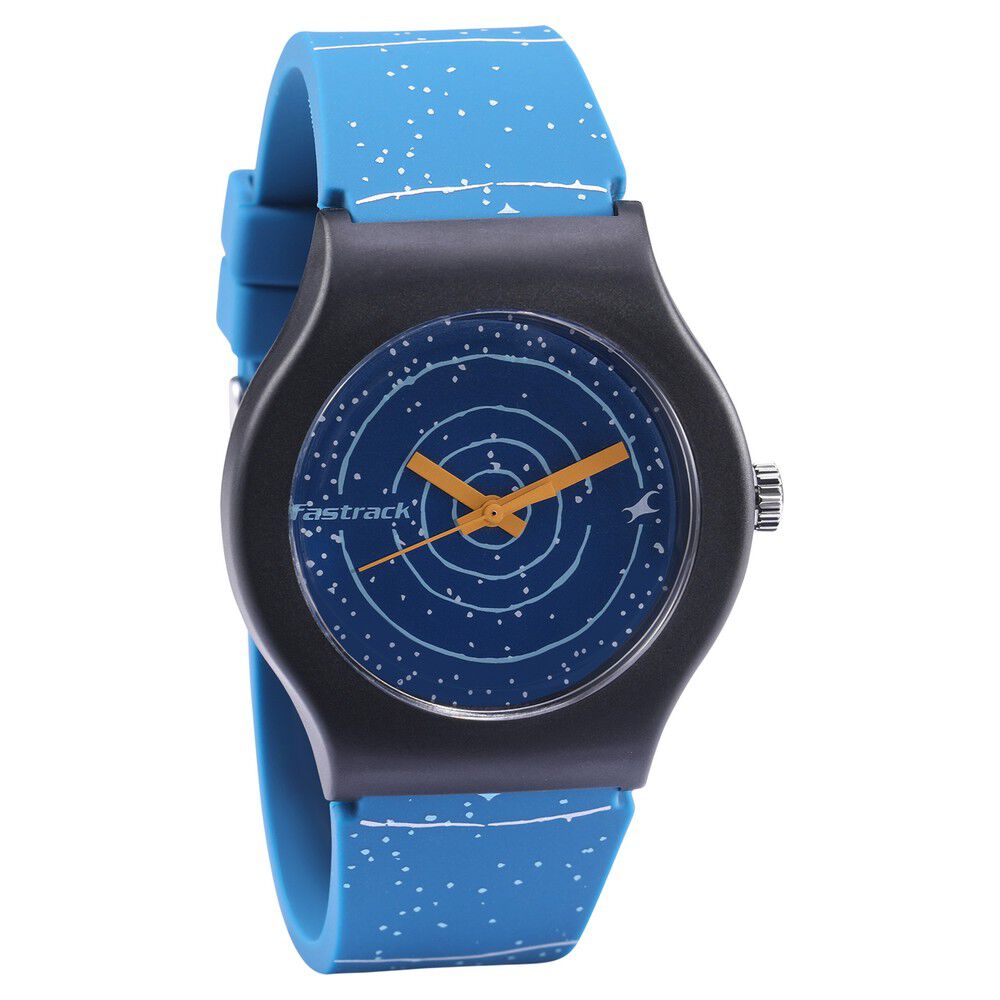 Fastrack Space Rover Quartz Analog Blue Dial Silicone Strap Unisex Watch