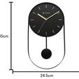 Titan Contemporary Modern Metallics Pendulum Wall Clock with Black Dial Silent Sweep Technology - 45.cm x 24.5 cm - image number 5