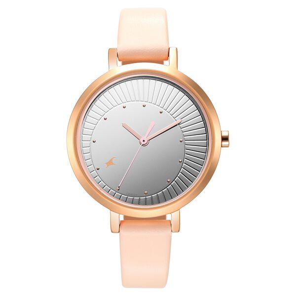 Fastrack Style Up Silver Dial Leather Strap Watch for Girls - image number 2