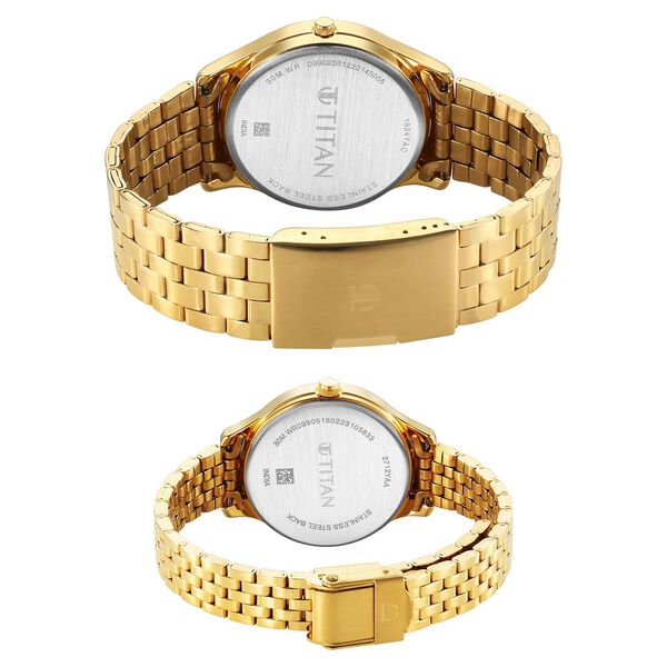 Titan Karishma Bandhan Black Dial Analog Stainless Steel Strap watch for Couple - image number 4