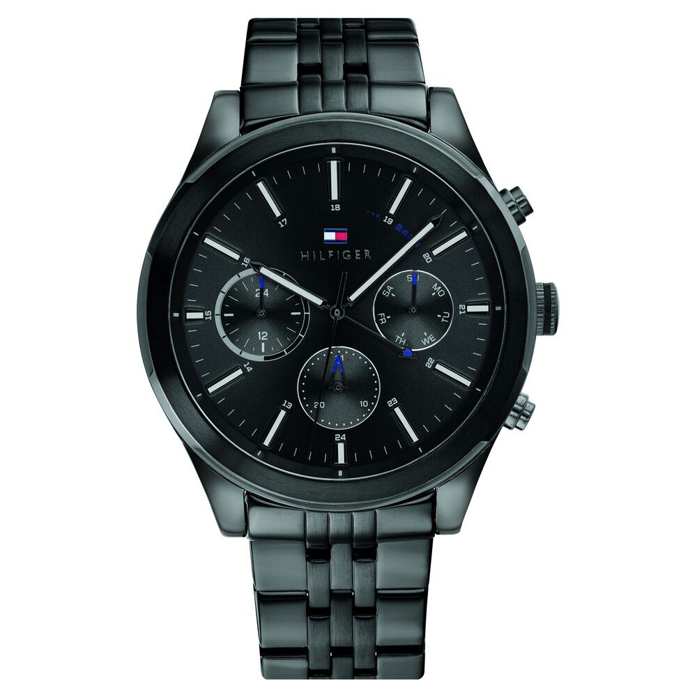Tommy hilfiger sales black metal watches