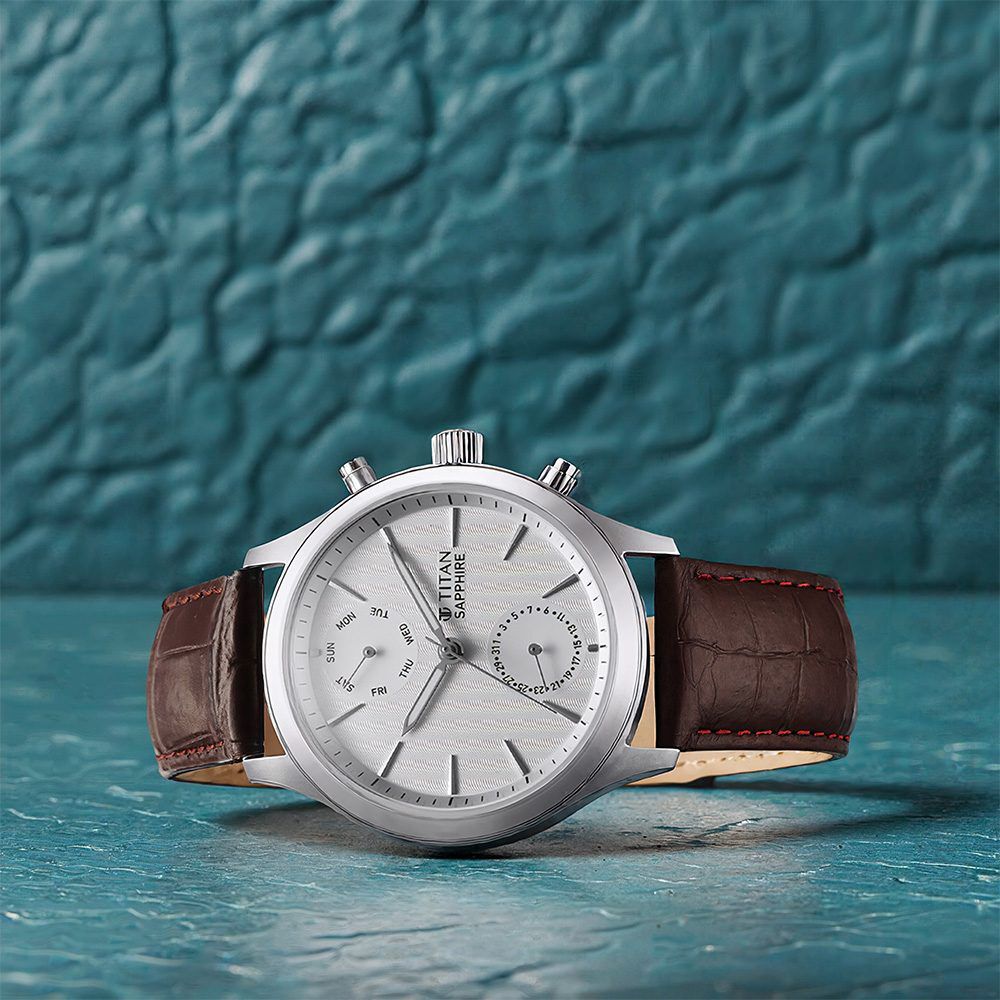 Buy Online Titan Sapphire Multifunction Quartz Analog with Day and