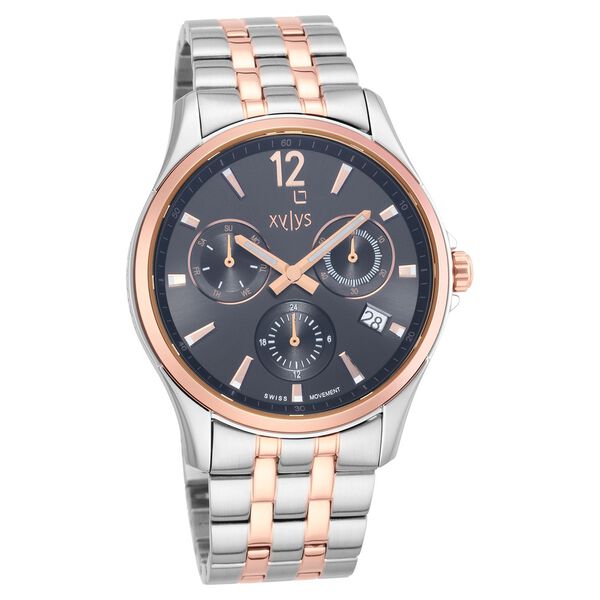 Xylys Classic Multifunction Grey Dial Two Toned Stainless Steel Strap Watch For Men - image number 0