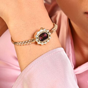 Titan Nebula Jewels 18k Gold Analog with Diamonds Watch for Women
