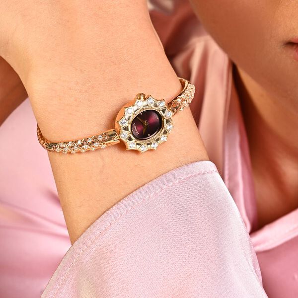 Titan Nebula Jewels 18k Gold Analog with Diamonds Watch for Women - image number 4