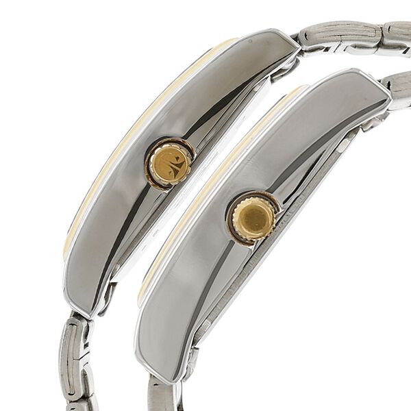 Titan Quartz Analog with Day and Date Silver Dial Stainless Steel Strap Watch for Couple - image number 2