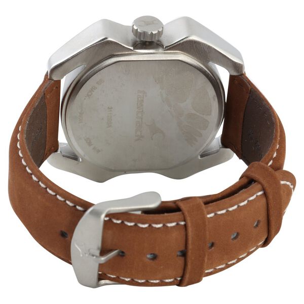 Fastrack Quartz Analog Black Dial Leather Strap Watch for Guys - image number 3