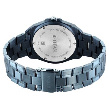 Titan Classique Titanium Sapphire  Multifunction Blue Dial Blue Titanium Strap Watch For Men