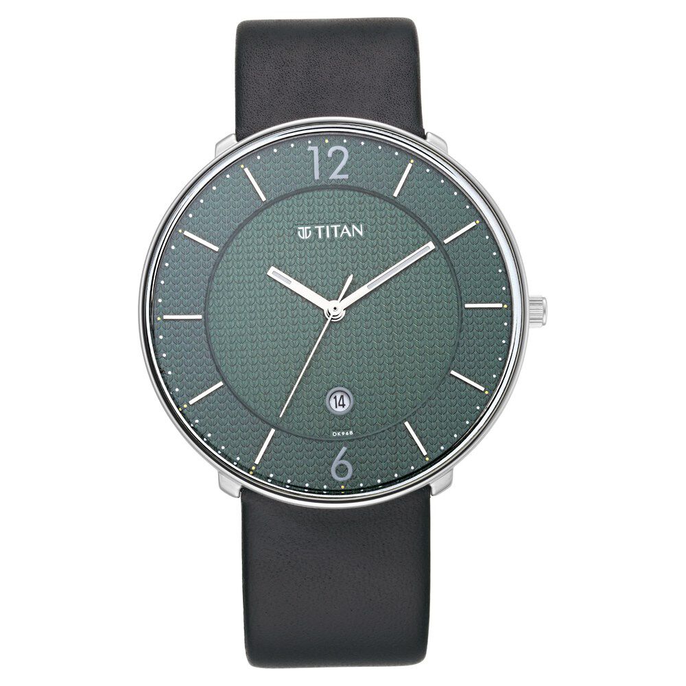 Buy Online Titan Minimals Green Dial Analog with Date Leather
