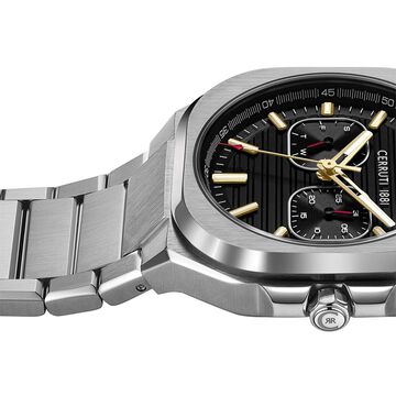 Cerruti 1881 Quartz Multifunction Black Dial Silver Stainless Steel Strap Watch For Men