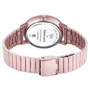 Vyb Bliss By Fastrack Quartz Analog Pink Dial Metal Strap Watch For Girls