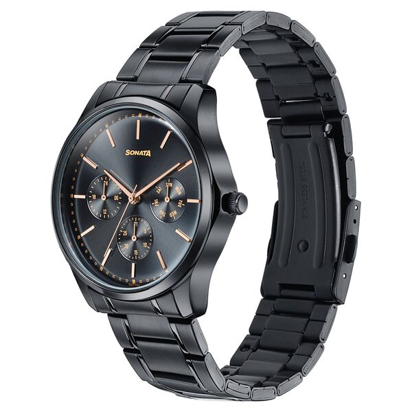 Sonata Men's Work Wear black Watch - Premium Multifunction design for everyday style - image number 2
