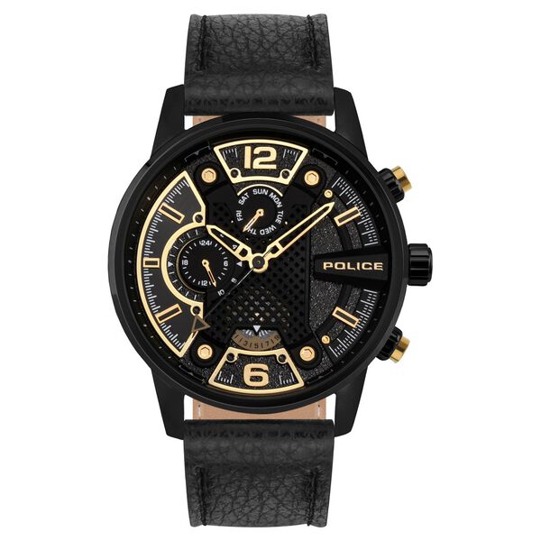 Police Black Dial Black Strap Multifunction Watch for Men - image number 0