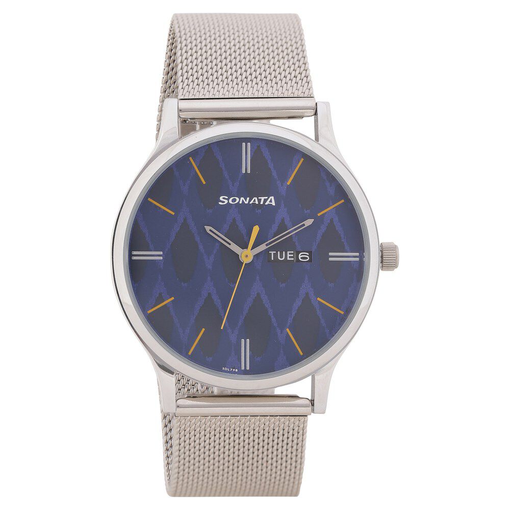 Buy Online Sonata Quartz Analog Silver Dial Stainless Steel Strap