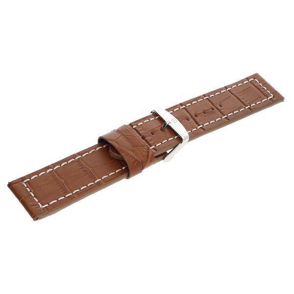 24 mm Tan Genuine Leather Strap for Men - image number 3